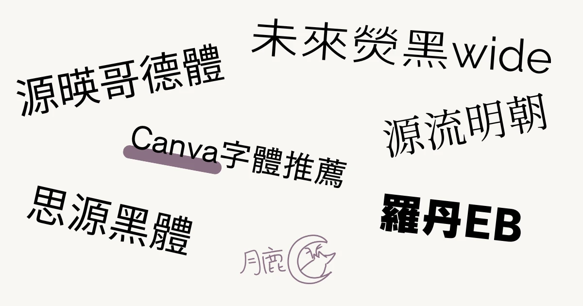 月鹿盒子 - 文章 - canva字體推薦 - 封面