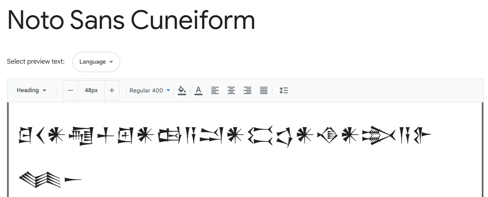 Google Fonts - Noto Sans Cuneiform