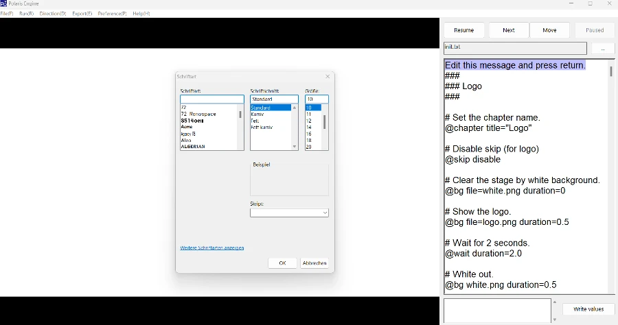 純文字 / 文字冒險遊戲製作用什麼引擎 / 工具/ 軟體製作最適合你? 【上篇#01】 111 Polaris Engine 編輯器設定
