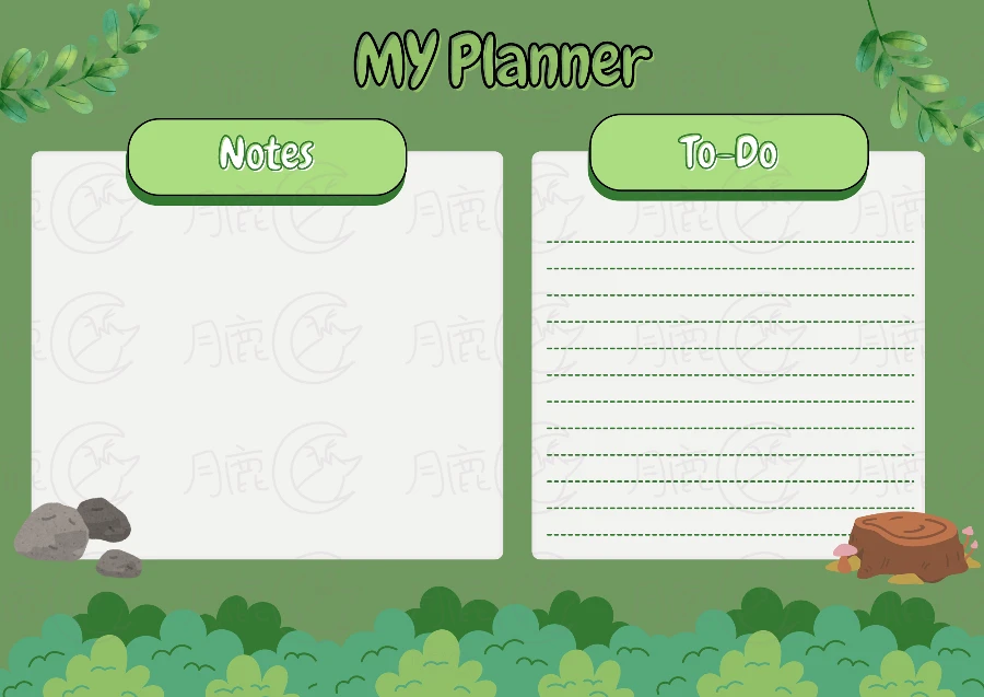 2025 年 10 個免費/可列待辦事項表&可愛To-Do 清單 【第二彈】 14 月鹿盒子 – 可愛亮綠色待辦事項 Planner